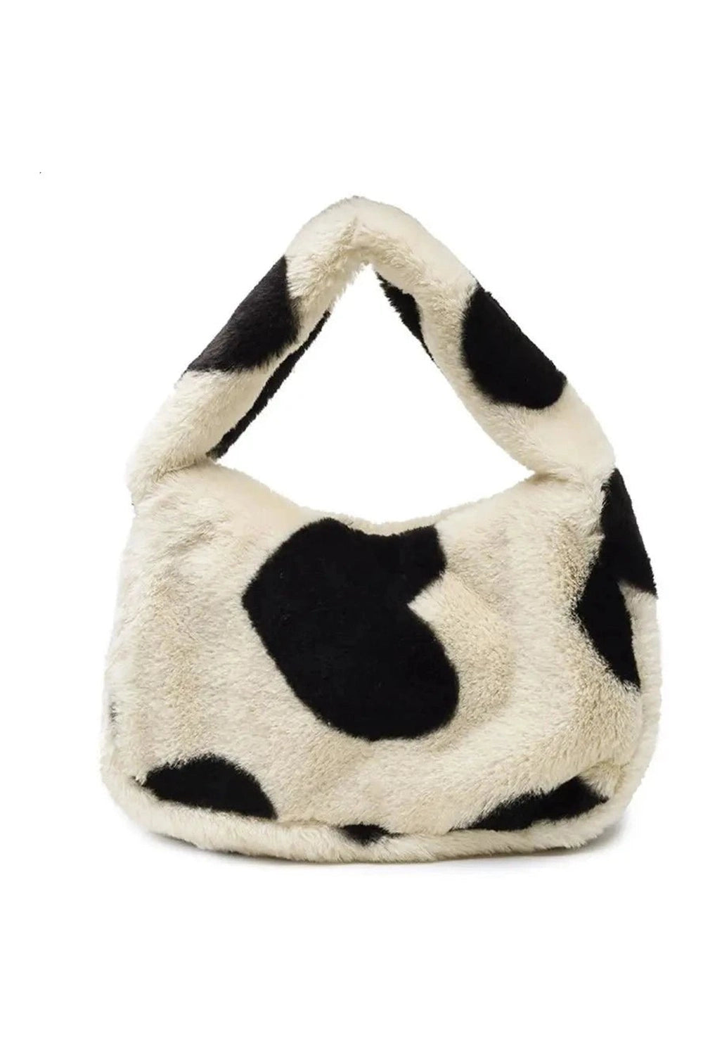 Aesthetic Fluffy Shoulder Plush Tote 4-beige Shoptery