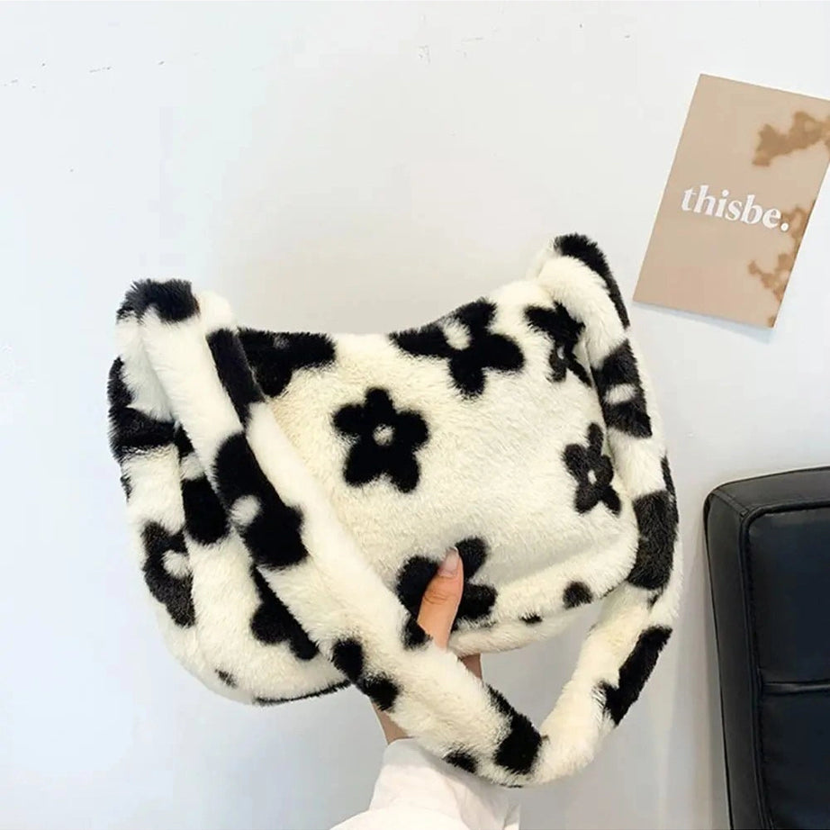 Aesthetic Fluffy Shoulder Plush Tote 8-1 Shoptery