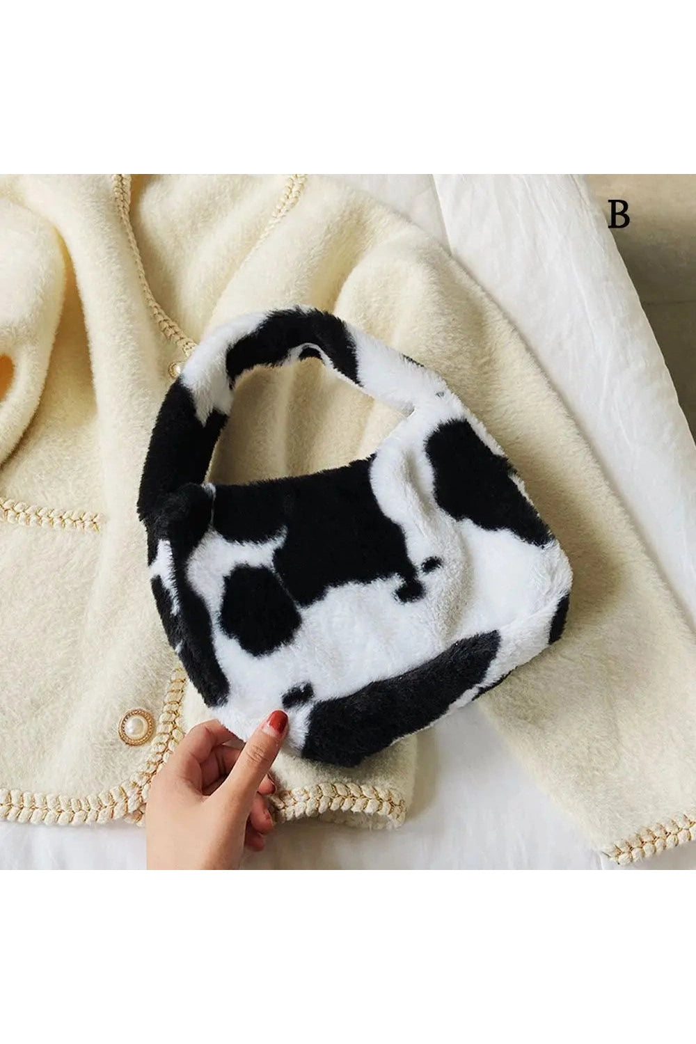 Aesthetic Fluffy Shoulder Plush Tote 6-B Shoptery