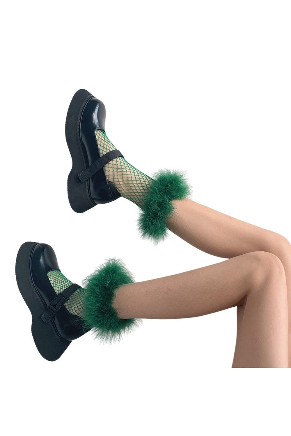 Furry Fishnet Party Socks Shoptery