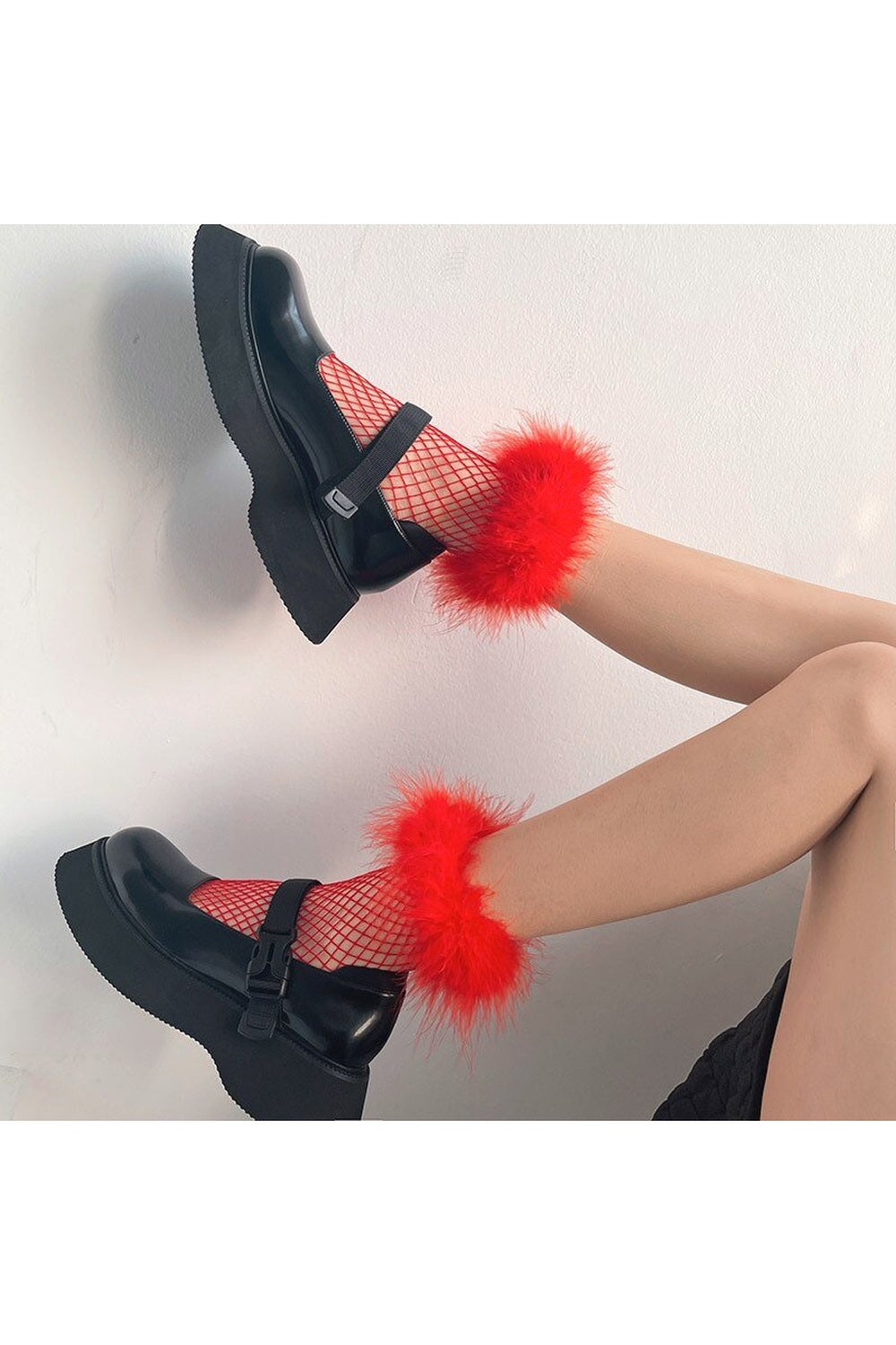 Furry Fishnet Party Socks Shoptery