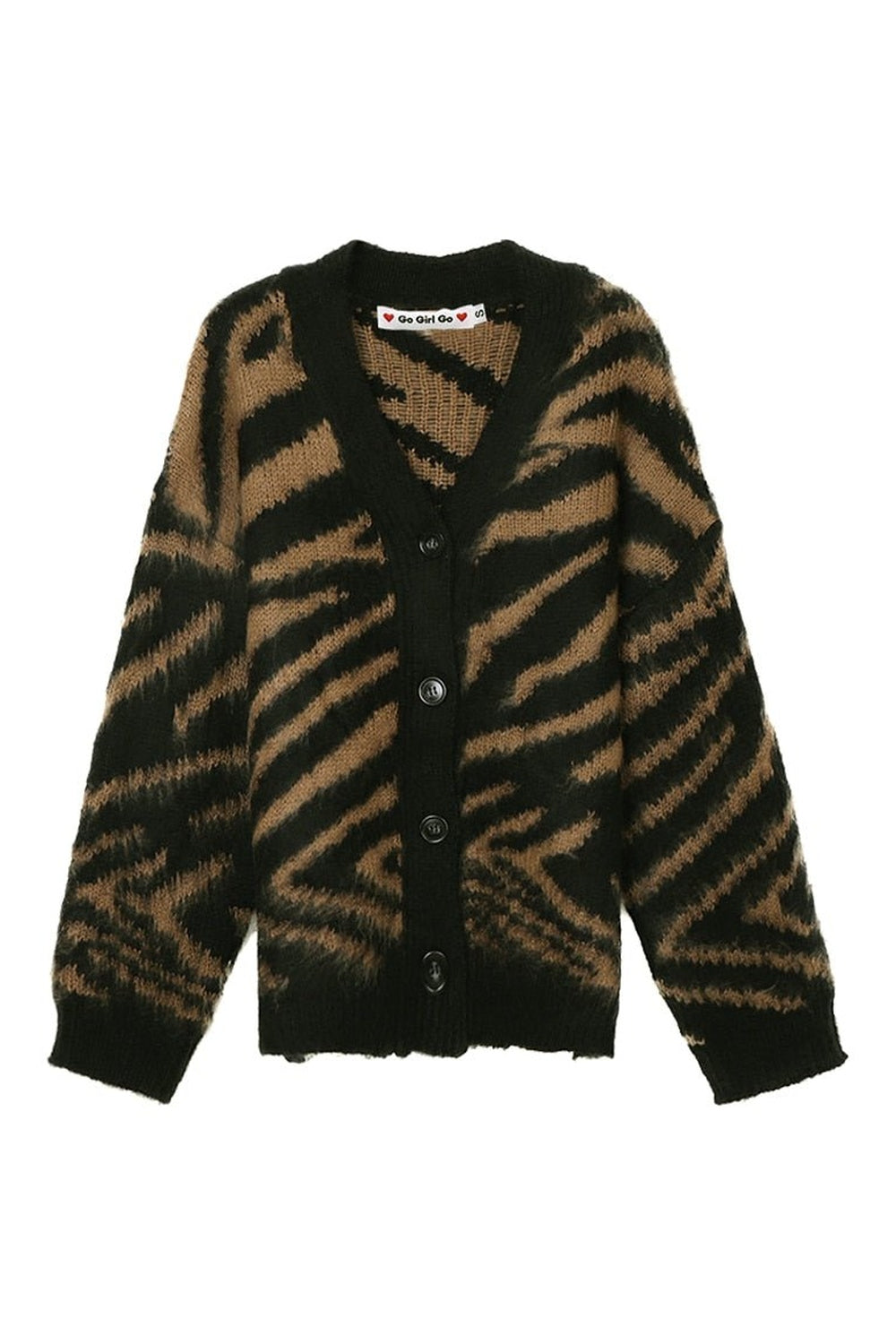 Fuzzy Leopard Fleece Cardigan - Cardigans