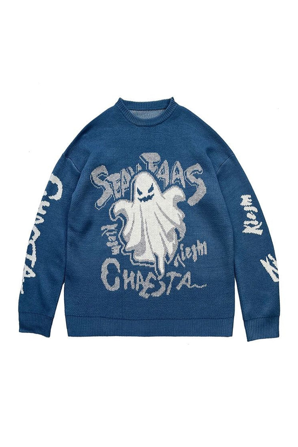 Ghost Print Knitted Sweater - Sweaters