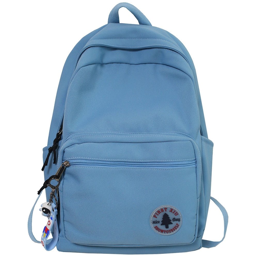 Girl Solid Color School Bag Backpack - Backpacks