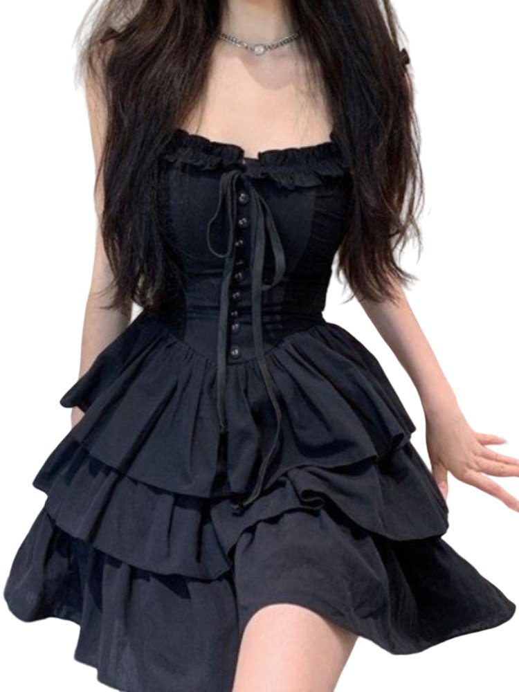 Goth Harajuku Slip Dress - Dresses