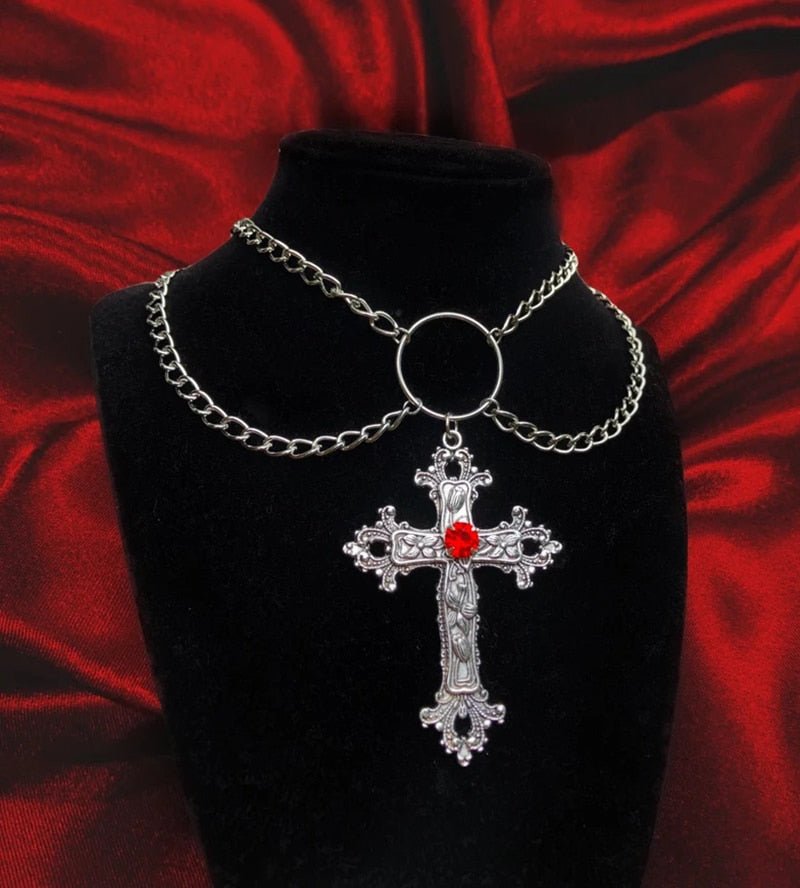 Goth Hyperbole Cross Necklace -