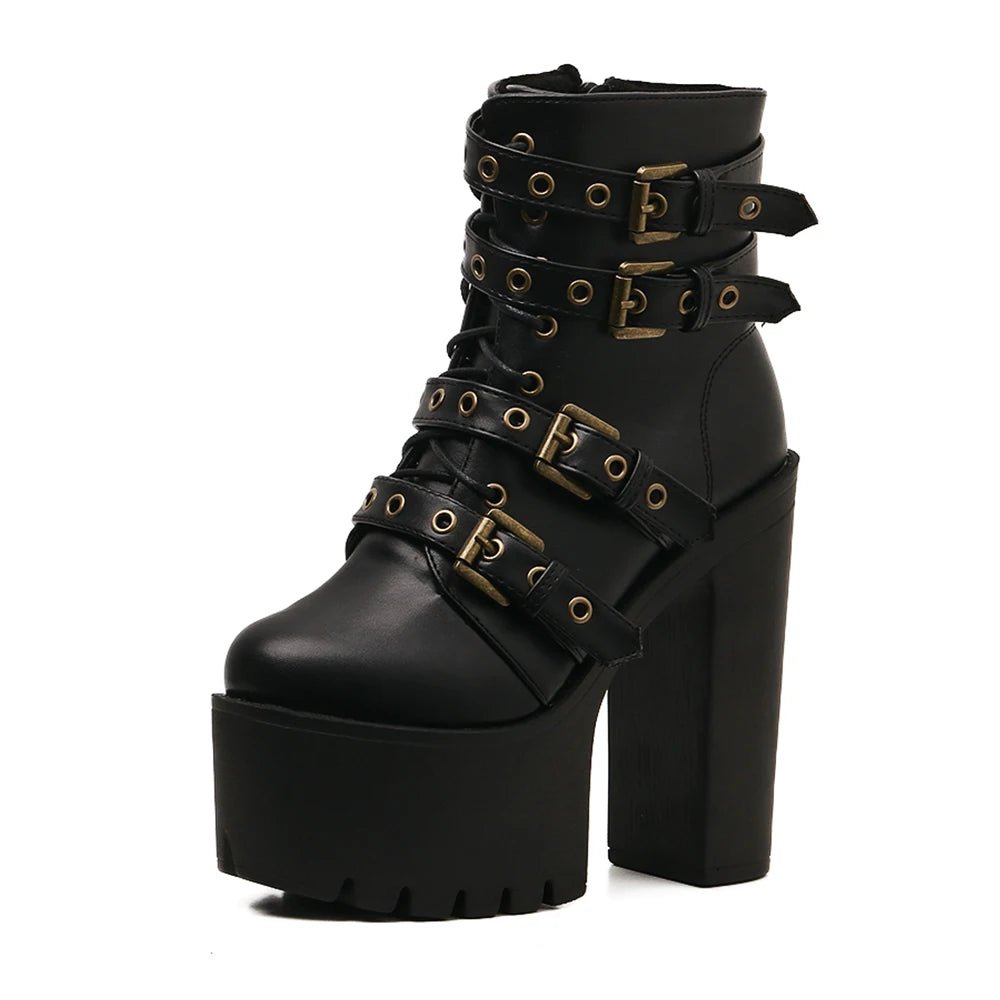 Goth Platform Round Toe Women's Boots -