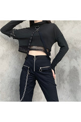 Goth Punk Hooded T-shirt Shoptery