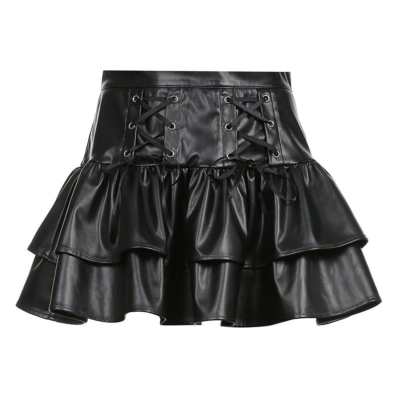 Goth & Punk PU Skirt - Skirts