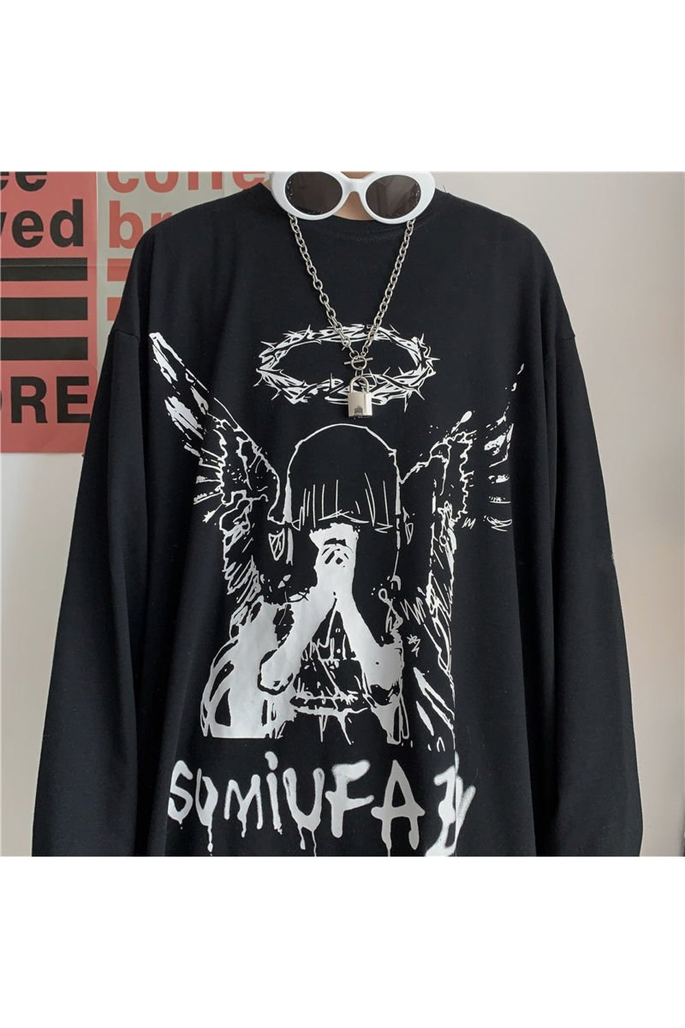 Gothic Angel Long Sleeve T-shirt - T-shirts