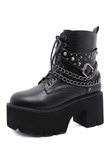 Alt Gothic Black Rivets Ankle Boots black shoes CHINA Shoptery
