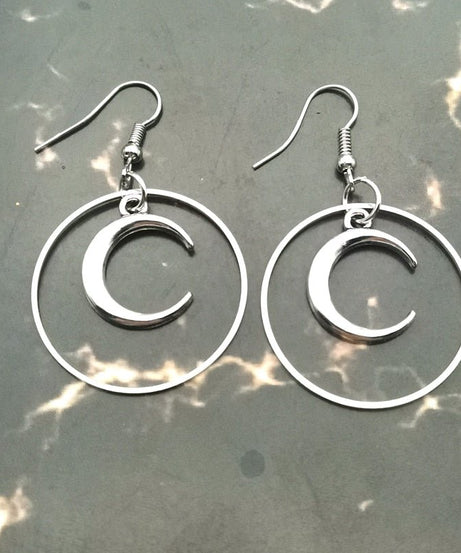 Gothic Crescent Earrings - Earrings