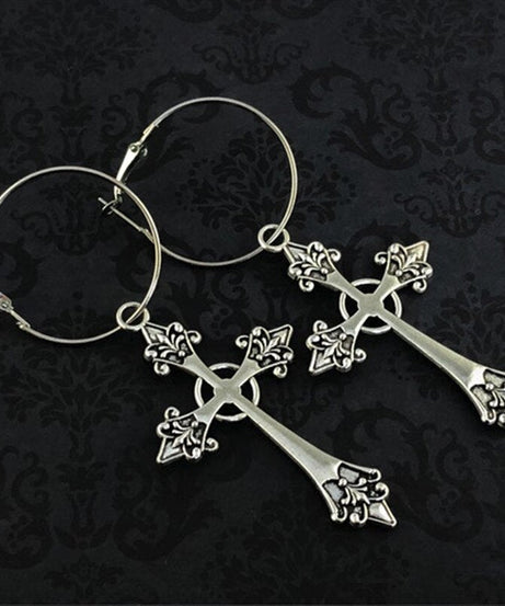 Gothic Cross Earrings - Earrings