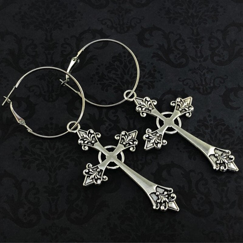 Gothic Cross Earrings - Earrings