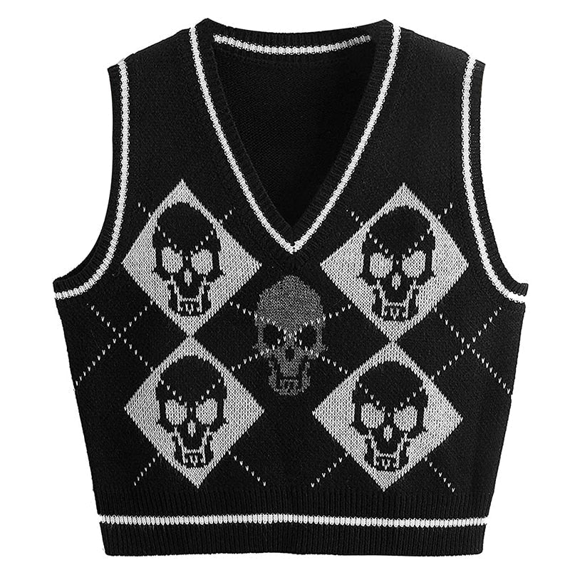 Gothic & E-girl Knit Sweater - Sweaters