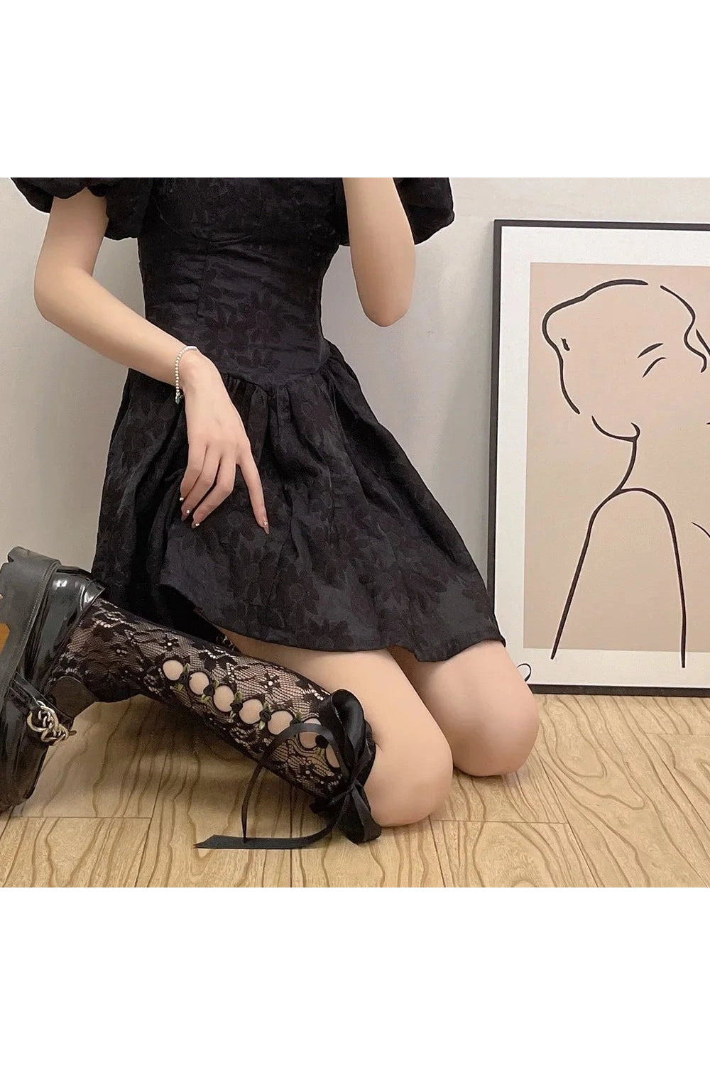 Coquette Lace Mesh Fishnet Knee Socks Shoptery