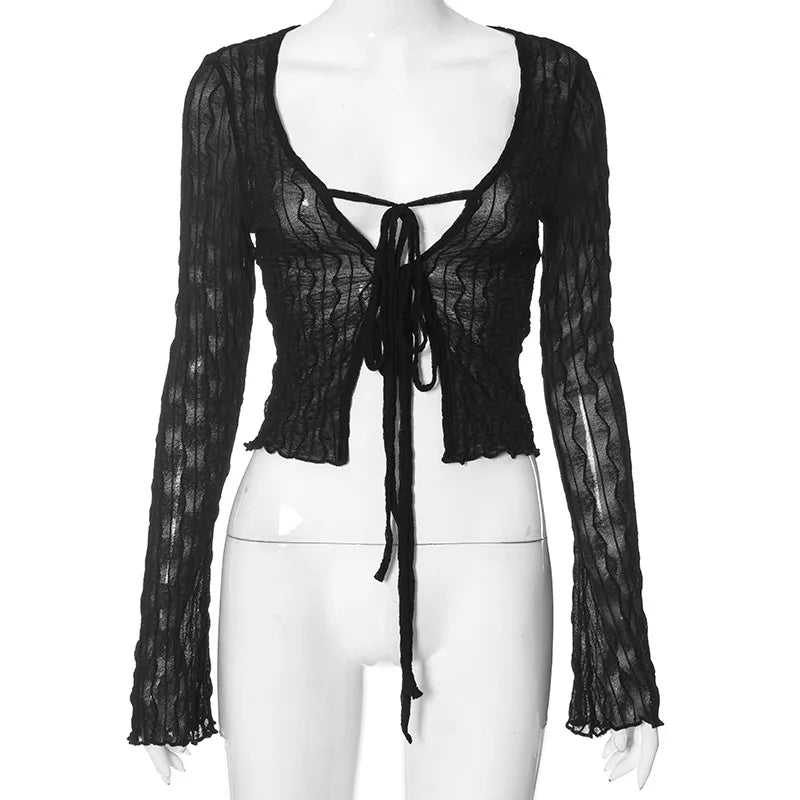 Gothic Lace Up Blouse -