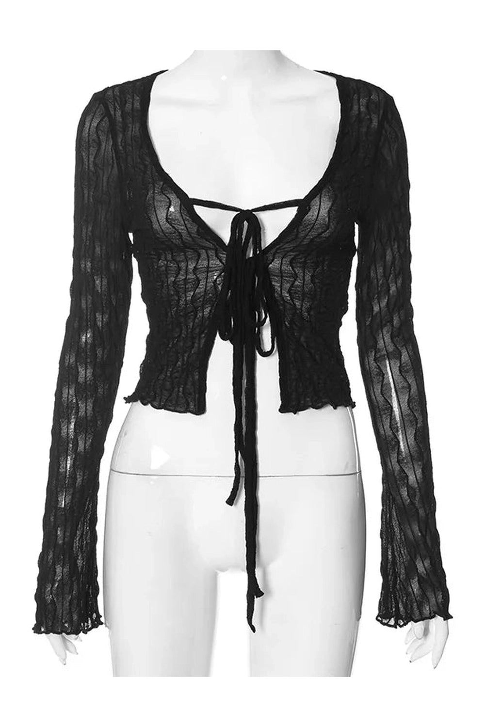 Alt Gothic Lace Up Blouse black Shoptery