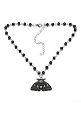 Edgy Gothic Luna Moth Black Bead Necklace A Shoptery