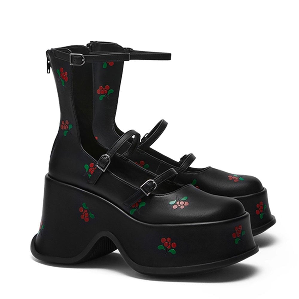 Gothic shoes with roses - Shoes