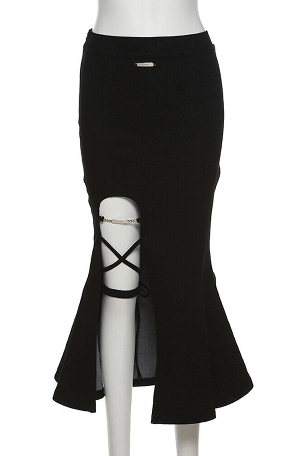 Gothic Slit Mermaid Skirt - Skirts