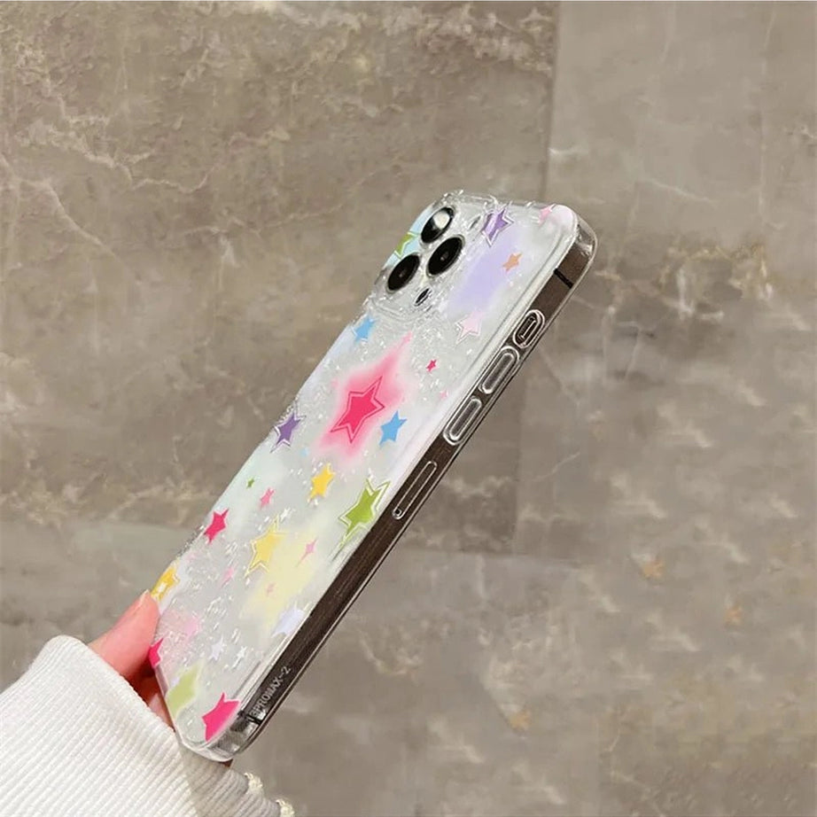 Aesthetic Gradient Star Clear Phone Case Shoptery