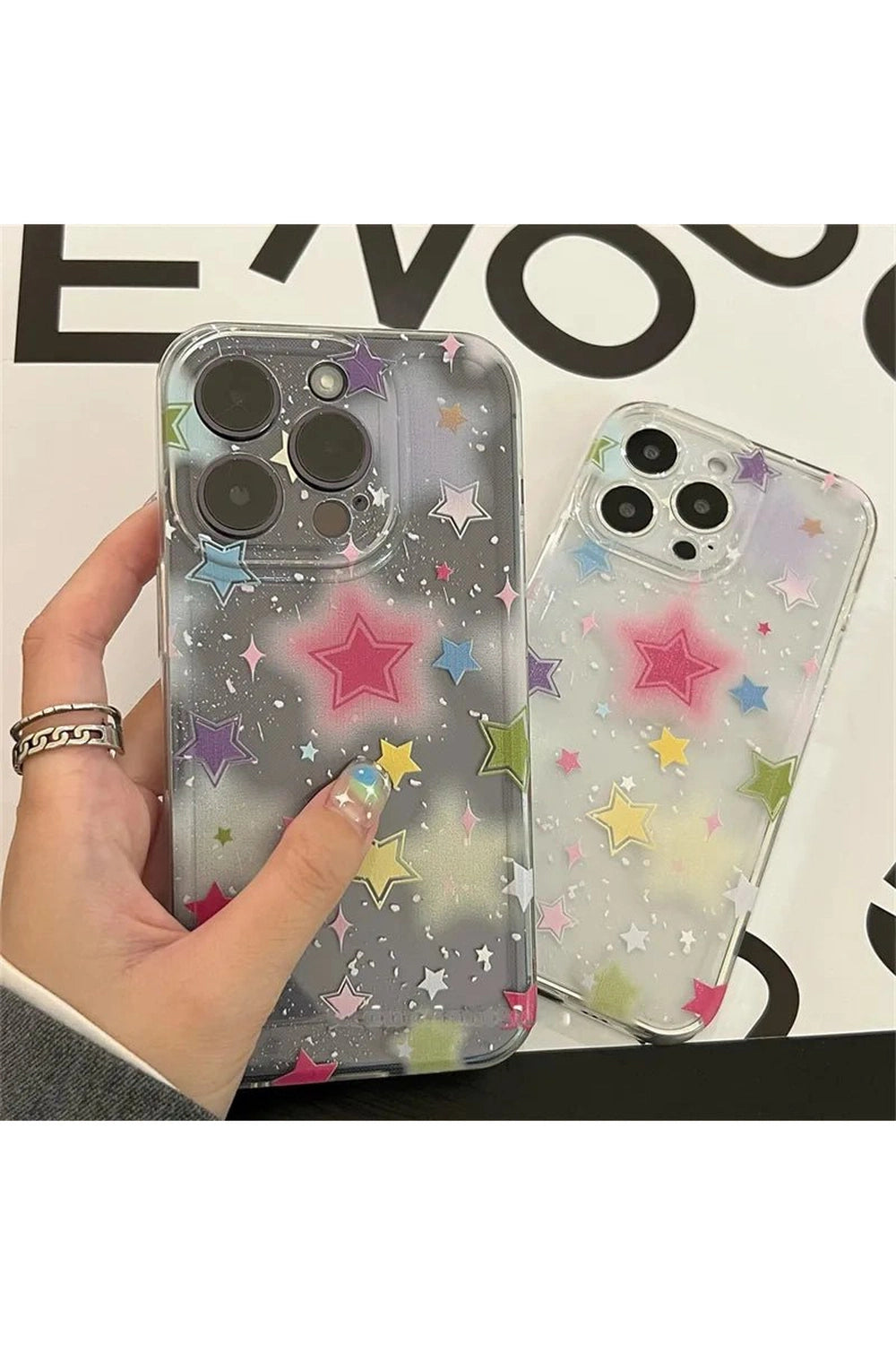 Aesthetic Gradient Star Clear Phone Case Shoptery