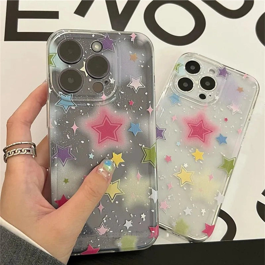 Aesthetic Gradient Star Clear Phone Case Shoptery