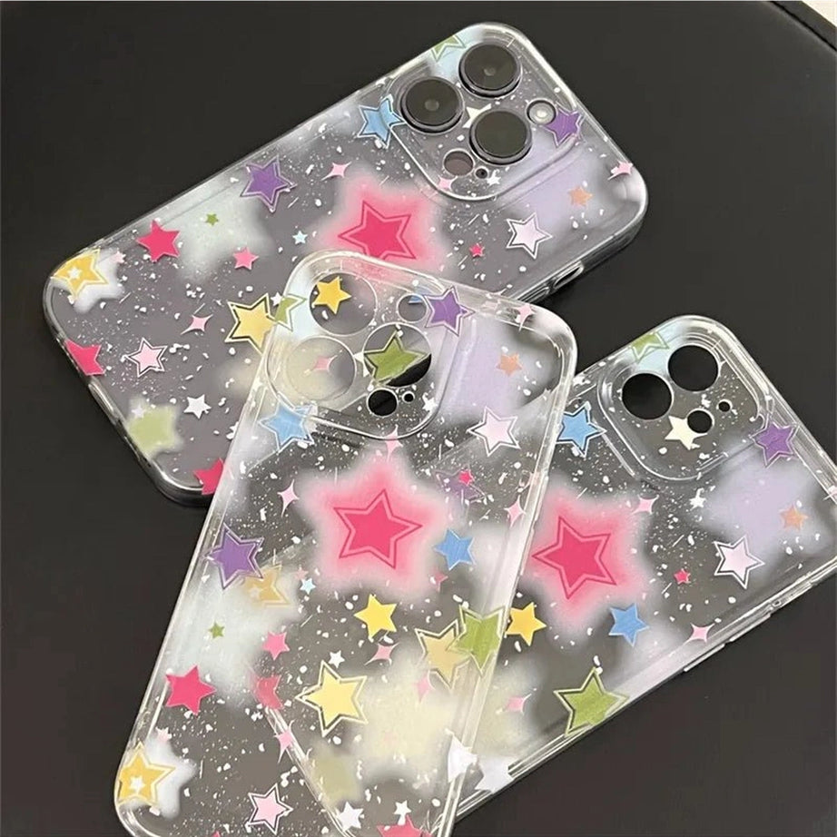 Aesthetic Gradient Star Clear Phone Case Shoptery