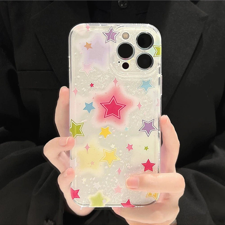 Aesthetic Gradient Star Clear Phone Case Shoptery