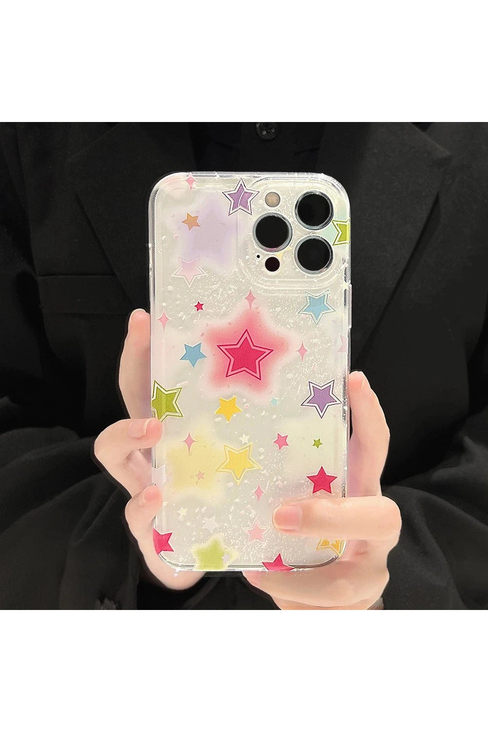 Aesthetic Gradient Star Clear Phone Case Shoptery