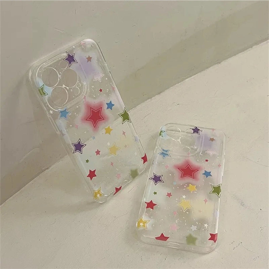 Aesthetic Gradient Star Clear Phone Case Shoptery