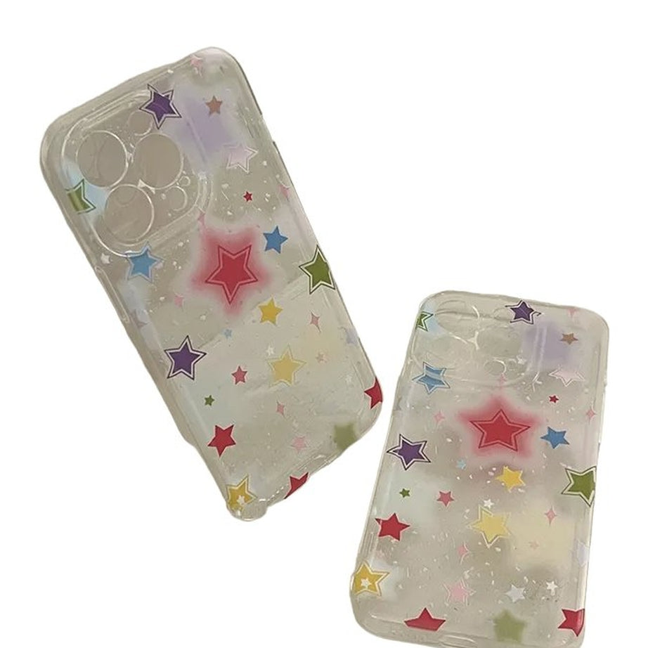 Aesthetic Gradient Star Clear Phone Case Shoptery