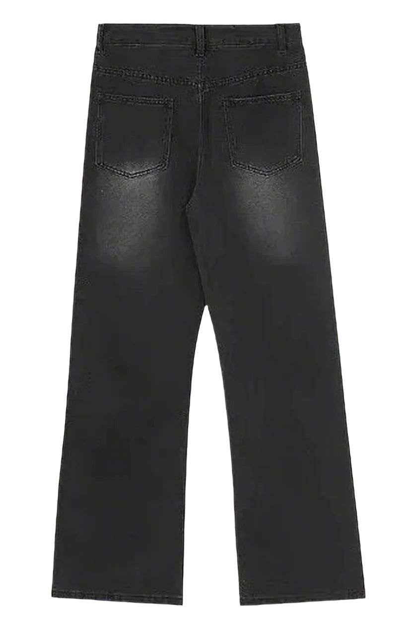 Y2k Acubi Gradient Star Embroidery Jeans Shoptery