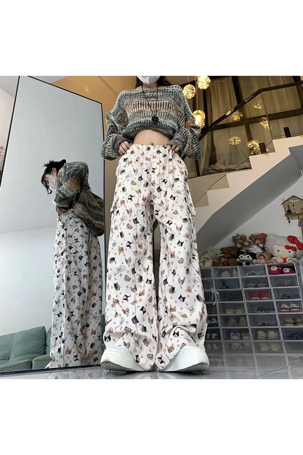 Kawaii Graffiti Wide Leg Suit Pants Shoptery