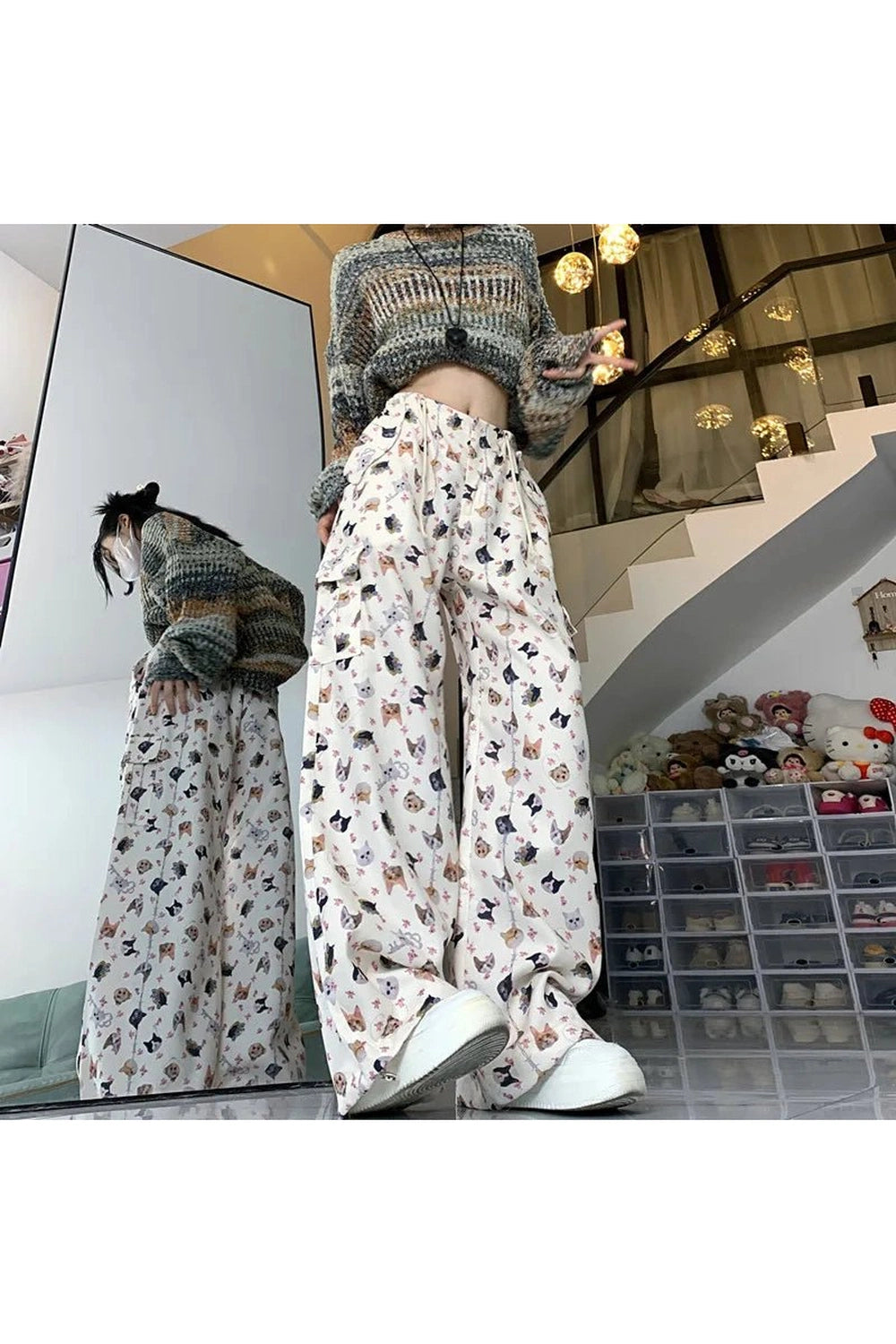 Kawaii Graffiti Wide Leg Suit Pants Shoptery