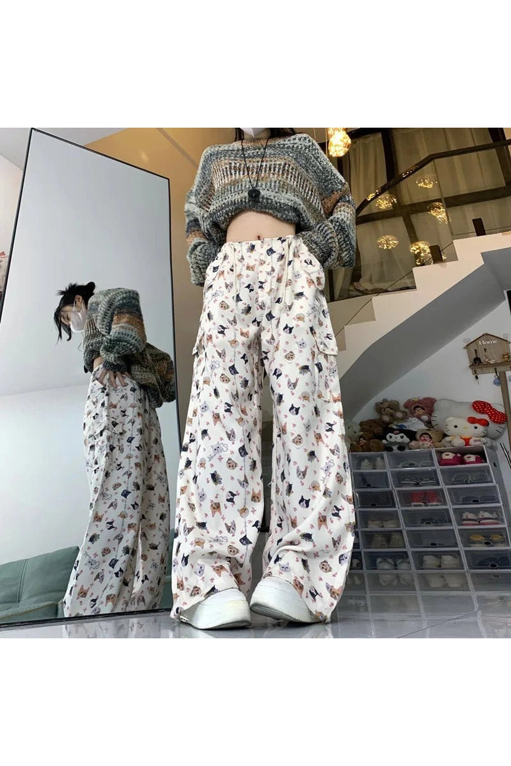 Kawaii Graffiti Wide Leg Suit Pants Shoptery