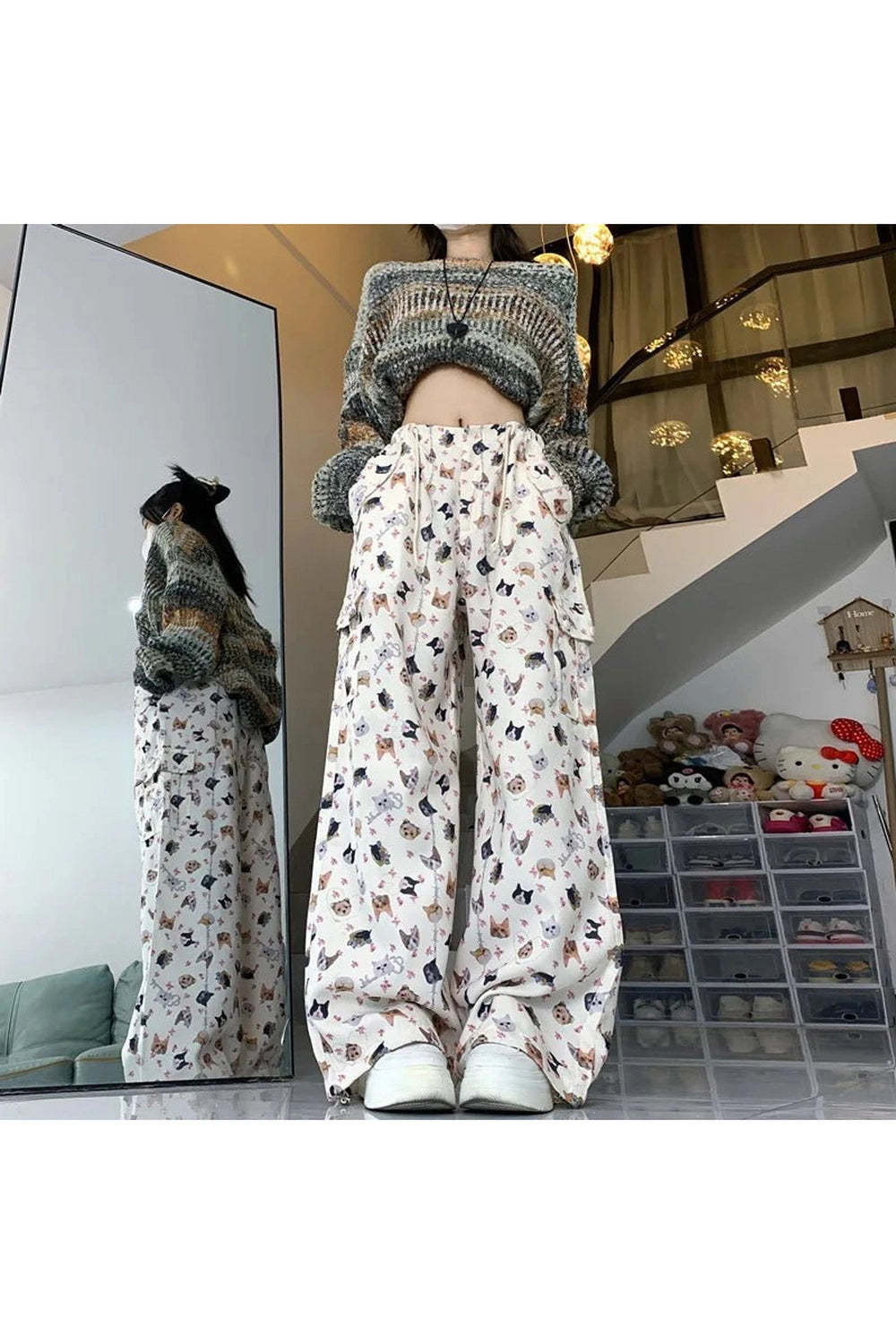 Kawaii Graffiti Wide Leg Suit Pants Shoptery