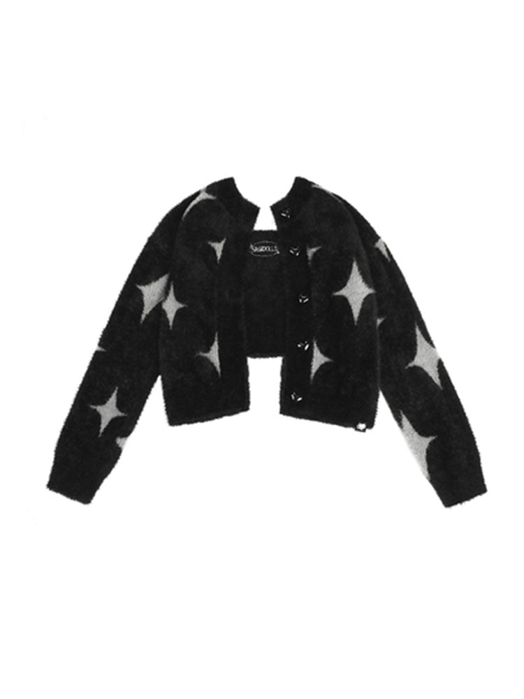 Graphic Knitted Sweater Y2K - Sweaters