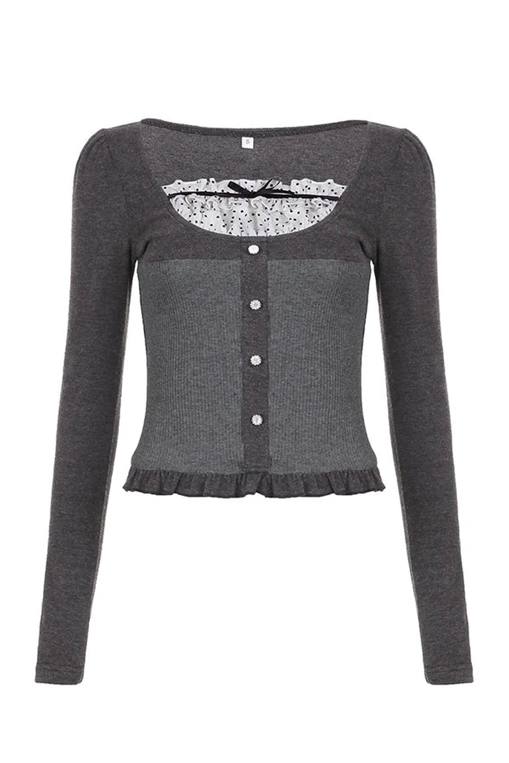 Graphite Glamour Ruffle Cardigan -