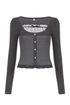 Acubi Graphite Glamour Ruffle Cardigan GRAY Shoptery
