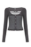 Acubi Graphite Glamour Ruffle Cardigan GRAY Shoptery