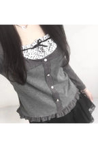 Acubi Graphite Glamour Ruffle Cardigan Shoptery
