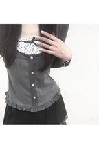 Acubi Graphite Glamour Ruffle Cardigan Shoptery