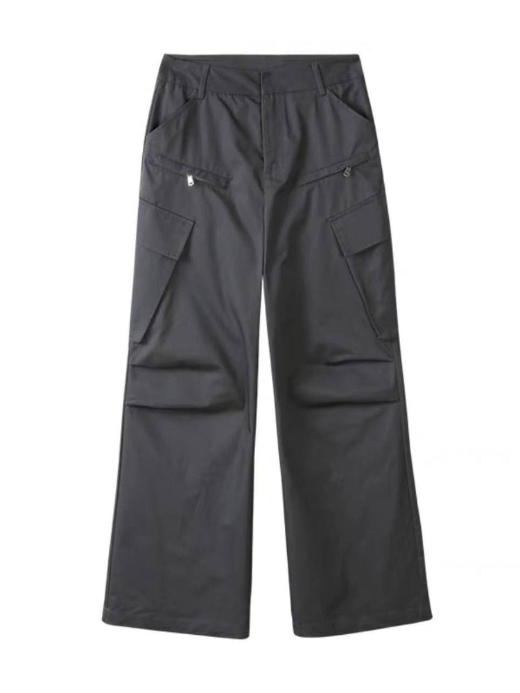 Gray Vintage Y2K Baggy Cargo Pants - Pants