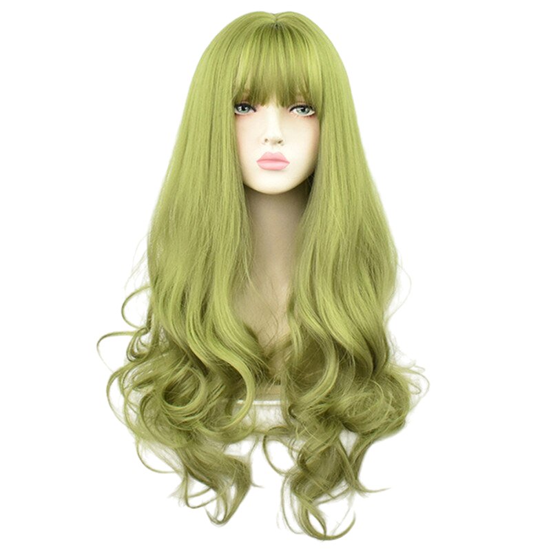 Green Black Curly Wig - Wigs