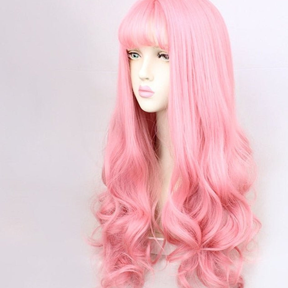 Kawaii Green Black Curly Wig Pink 24inches 1 PC Shoptery