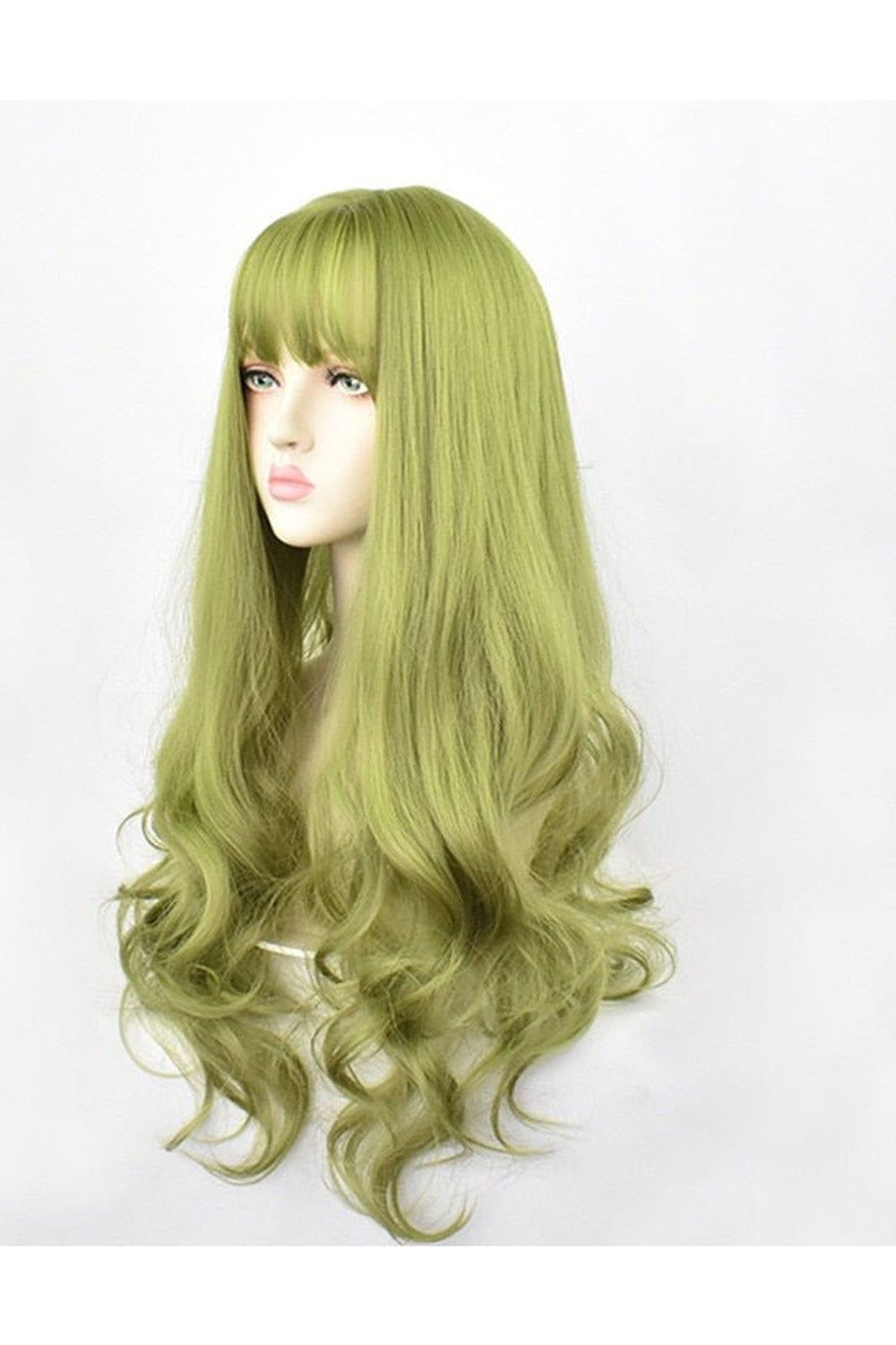 Kawaii Green Black Curly Wig Green 24inches 1 PC Shoptery