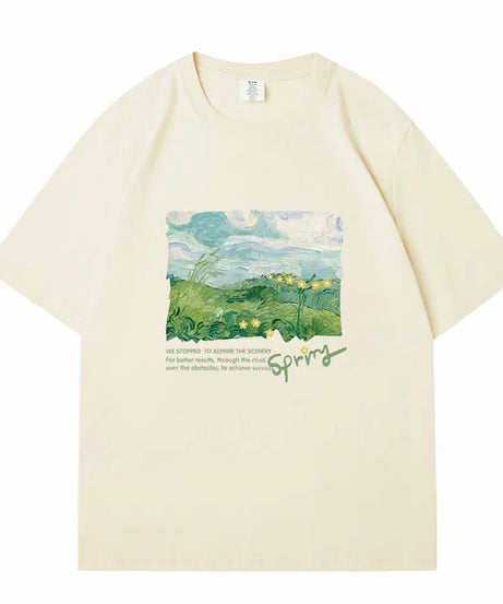 Green Print Oversized Street T shirt -