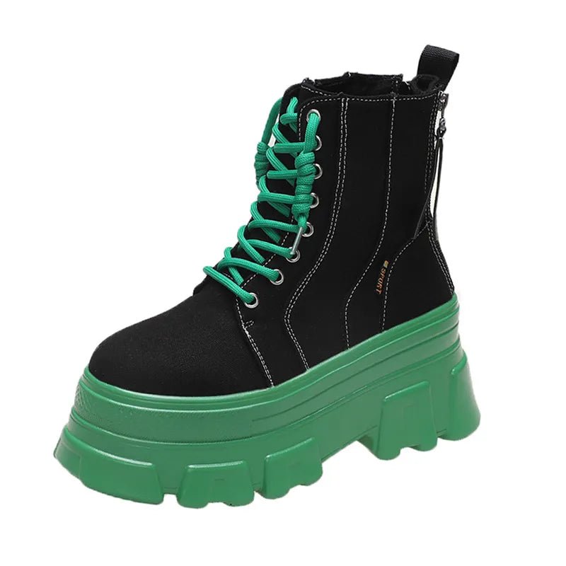 Green Punk Platform Boots -